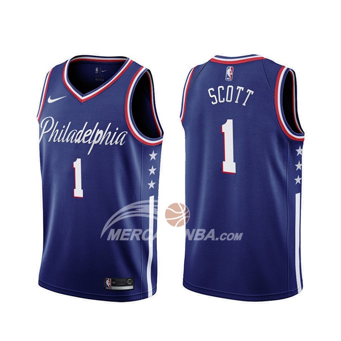 Maglia Philadelphia 76ers Mike Scott Citta 2019-20 Blu